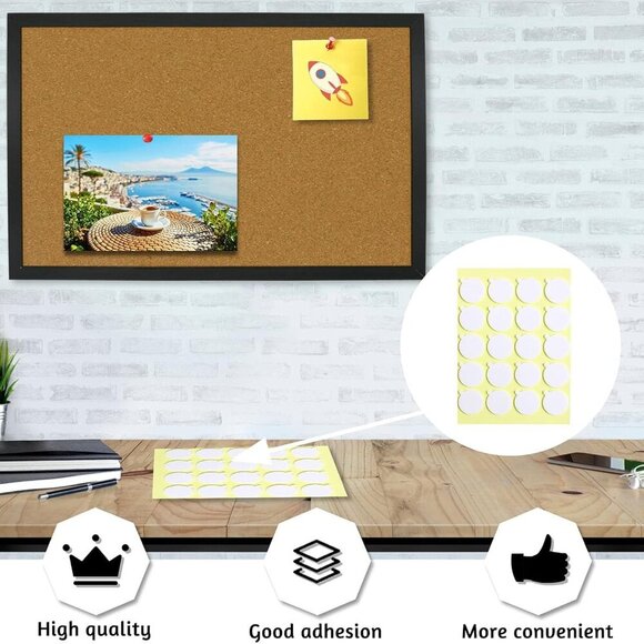 Cork Bulletin Board 17.7"X 13.3", Notice Pin, Ideal for Office & Home Decor, Sch - Picture 3 of 8